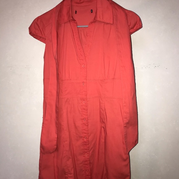 Salmon casual summer belted dress - Picture 8 of 9